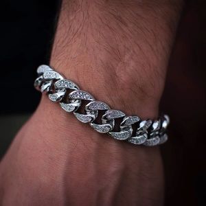 Diamond Cuban Link Bracelet in 14k White Gold